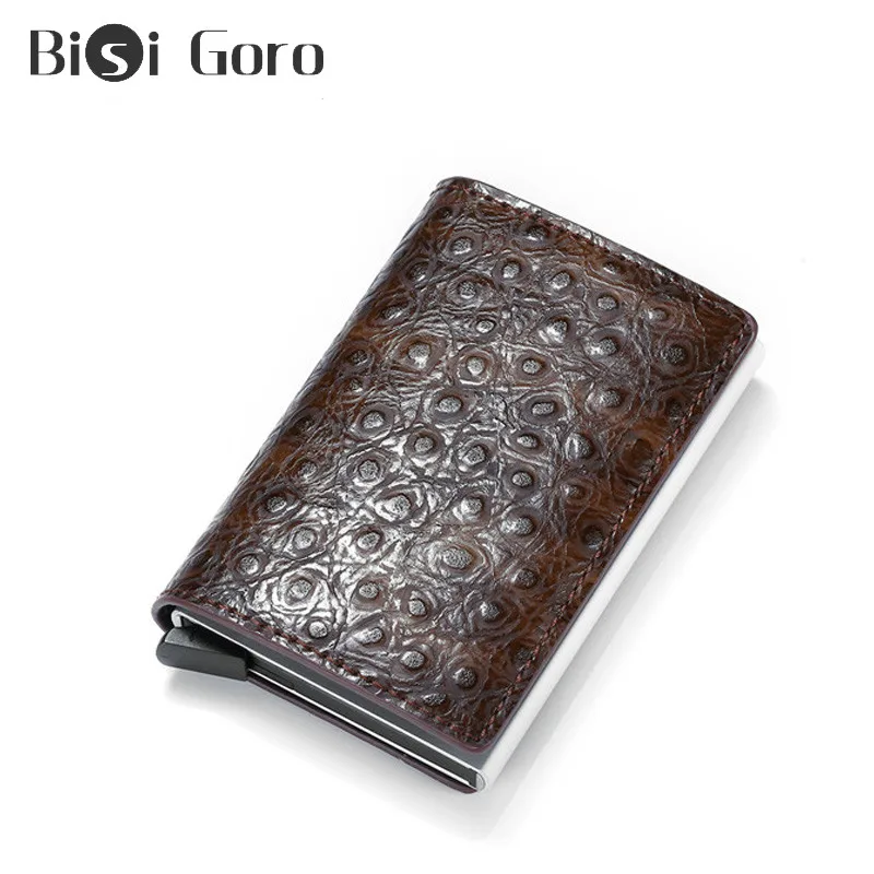 BISI GORO тонкий мужской кошелек Rfid Умный кредитный держатель для карт металл Пасс