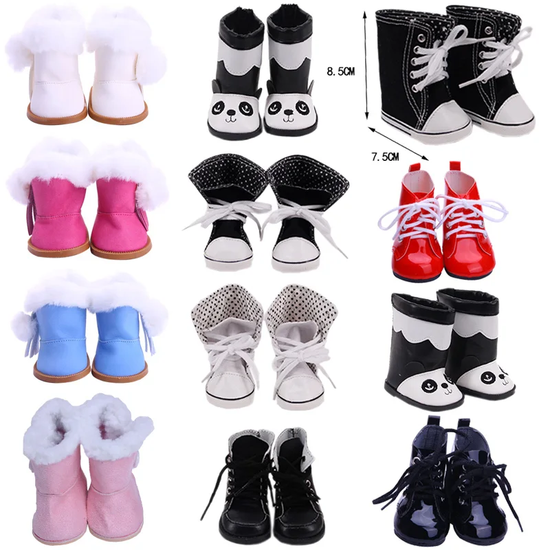 7 см кукла обувь зимние сапоги из плюша панда Для девочек 18 дюймов American & 43 для