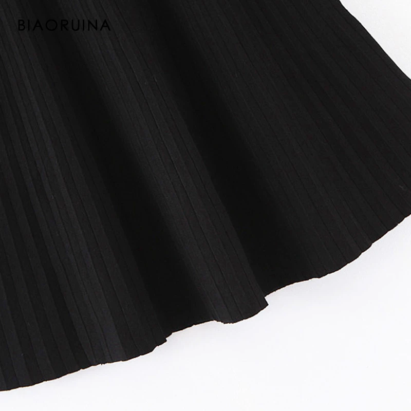 BIAORUINA Женская однотонная элегантная плиссированная юбка эластичная трикотажная