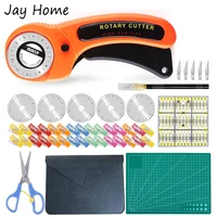 rotary cutter cut paper cloth set 45 mm fabric cutter with 5pcs blades cutting mat patchwork ruler for sewing accessories