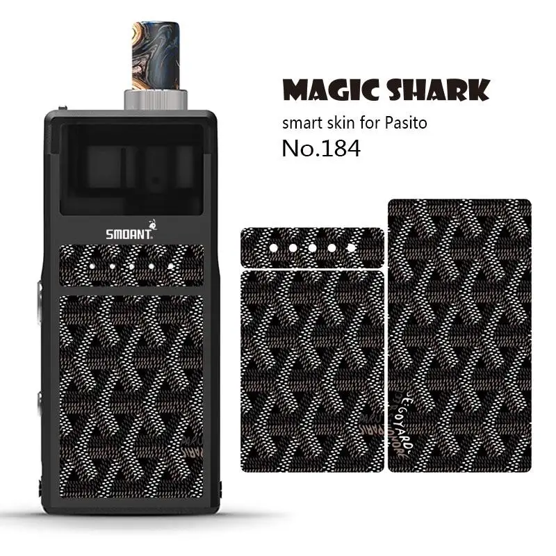 Магическая Акула 2.5D медведь Лев Джокер камень печать ПВХ Vape Pod чехол наклейка для Pasito пленка крышка для Smoant Pasito - Цвет: 184