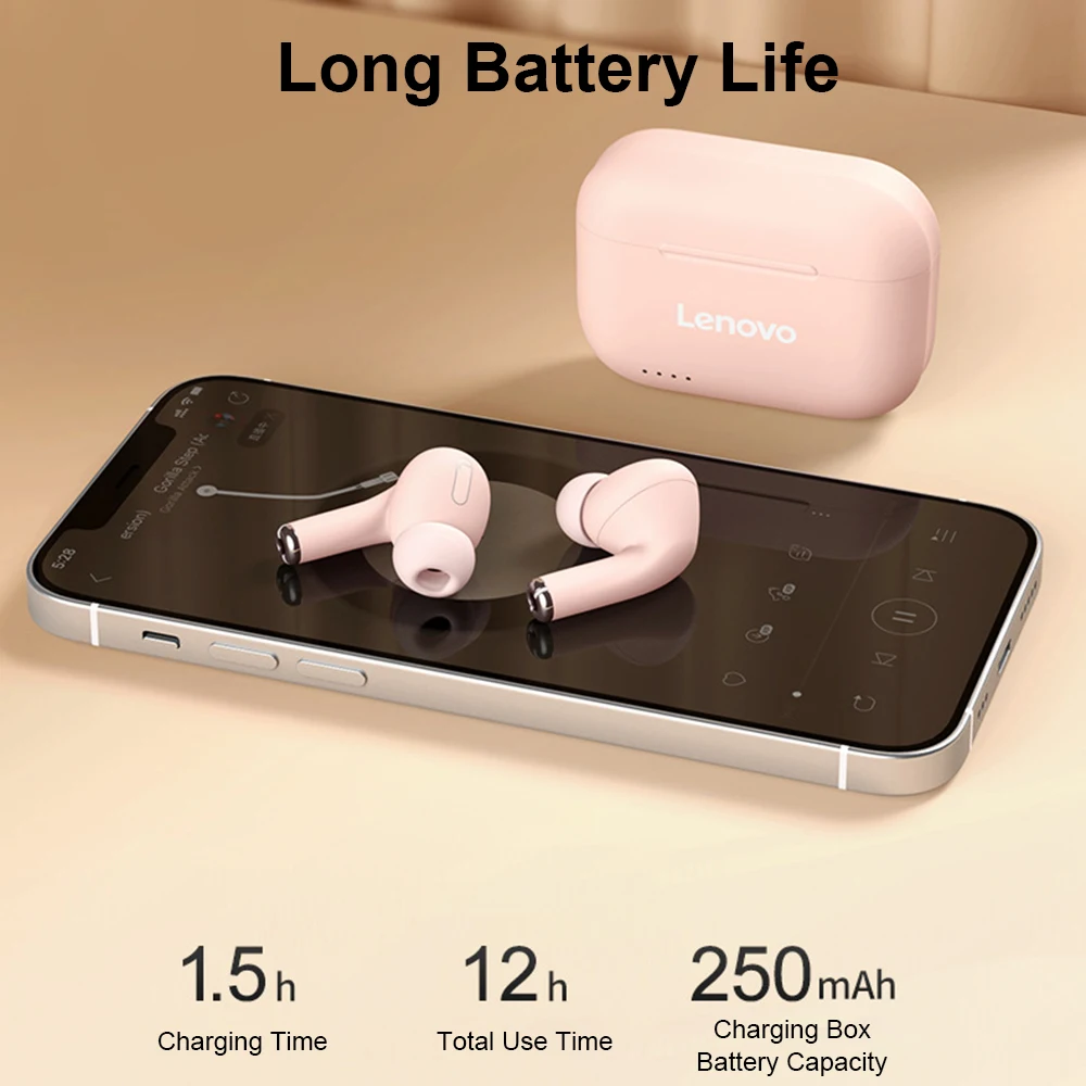 Оригинальные наушники Lenovo LP1S настоящие беспроводные Bluetooth 5 0 спортивная