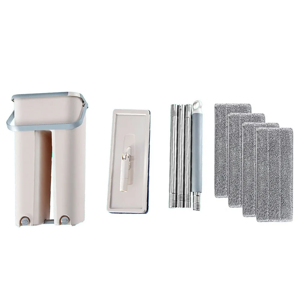 Двусторонняя плоская Швабра для мытья без рук деревянного пола швабра с нажимом