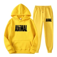animal print mens sportswear sets patchwork zipper tracksuit men autumn casual hooded sweatshirt hoodies 2pcpants jogging suit