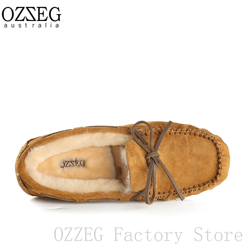OZZEG Роскошная брендовая дизайнерская обувь женская зимняя из натуральной кожи на