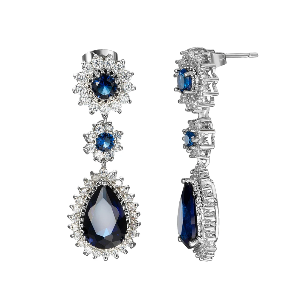Luxury Royal Blue Zircon Earrings - Perfect Women's Party and Dating Accessories for Christmas Gifts image 6