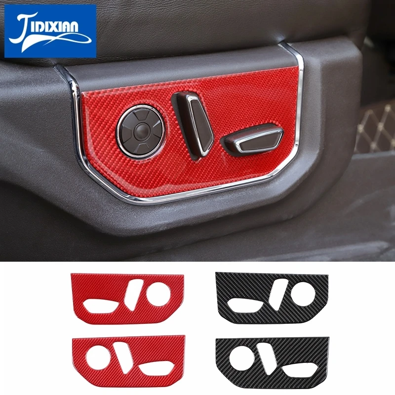 

JIDIXIAN Car Electric Seat Adjustment Panel Decoration Cover Stickers for Ford F150 2015-2020 Interior Accessories