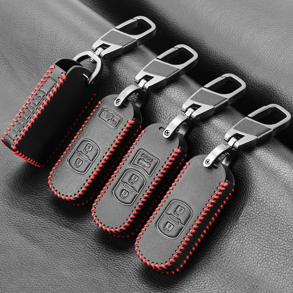 Кожаный чехол для автомобильных ключей защитный MAZDA 2 3 5 6 Чехол брелока