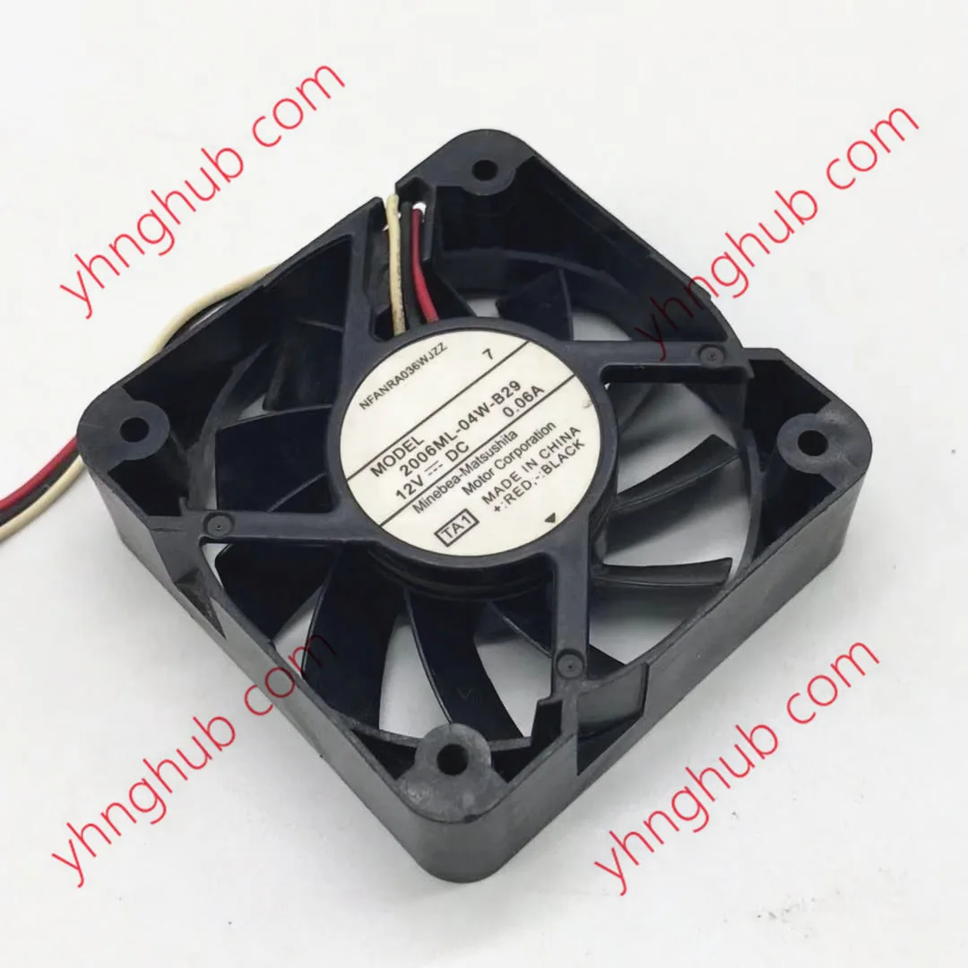 3-проводной Вентилятор охлаждения сервера NMB 2006ML-04W-S29 TA1 DC 12V 0.08A 50x50x15 мм |