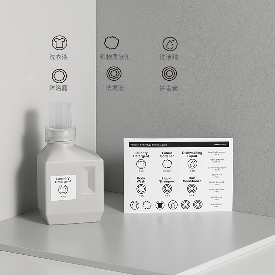 Bottle Stickers Self Adhesive Printed Labels for Shampoo Lotion Soap Dispenser Clothes Laundry Room Kitchen Home Use | Дом и сад