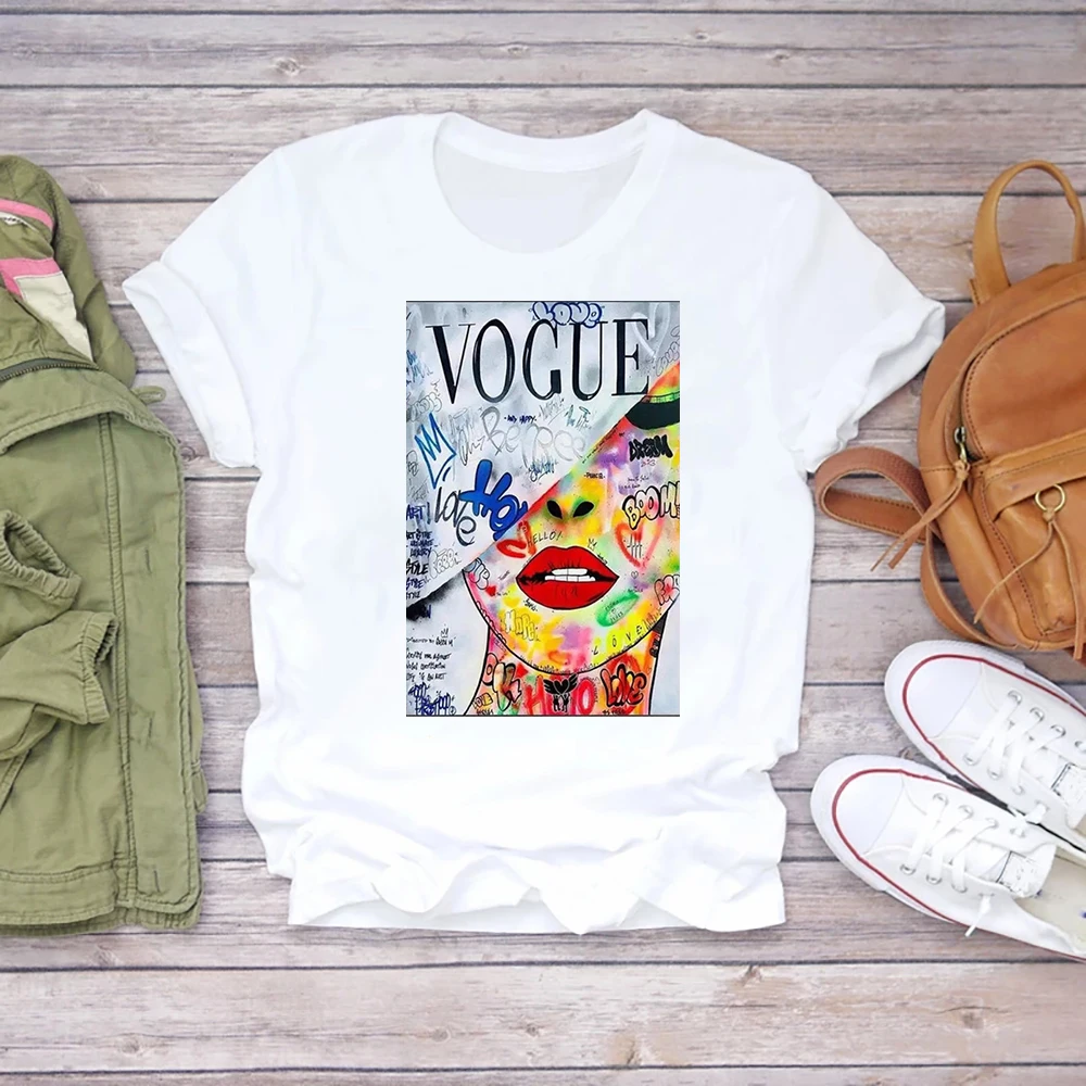 

Vogue Fashion Magazine Offers Of the Day Spain T shirt Teen Fashion Urban Egirl Top Female Tumblr Clothes