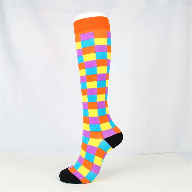

Printed Sports Compression Socks Men Women Running Nylon Unisex Outdoor Racing Long Pressure Stockings Elastic Tube Socks