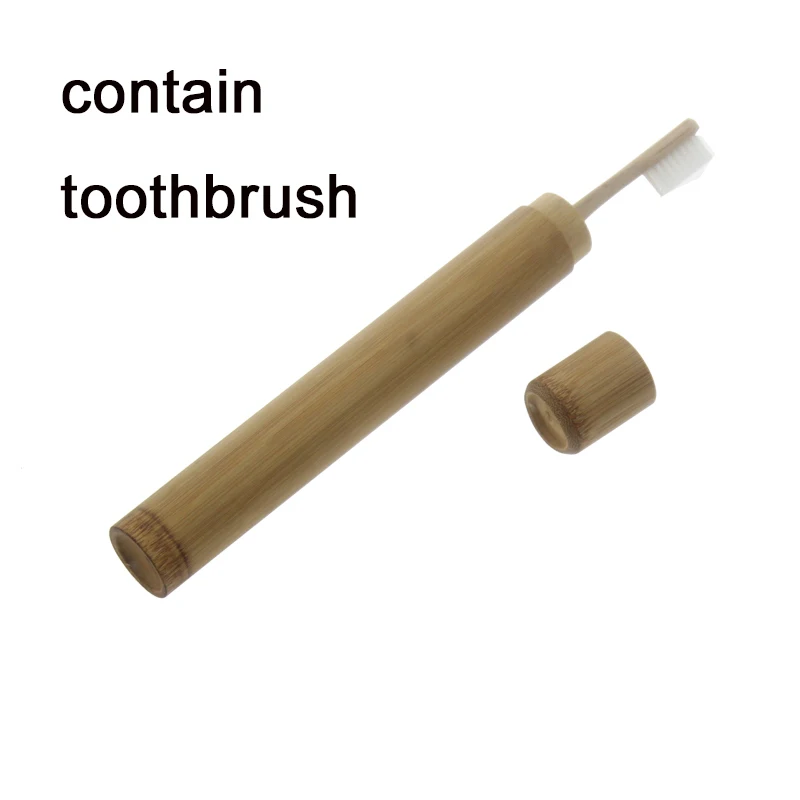 

1 Set Environmentally Eco Friendly Travel Home Hotel Adult Big Oral Care Tool Bamboo Toothbrush Holder Case Box With Tooth Brush