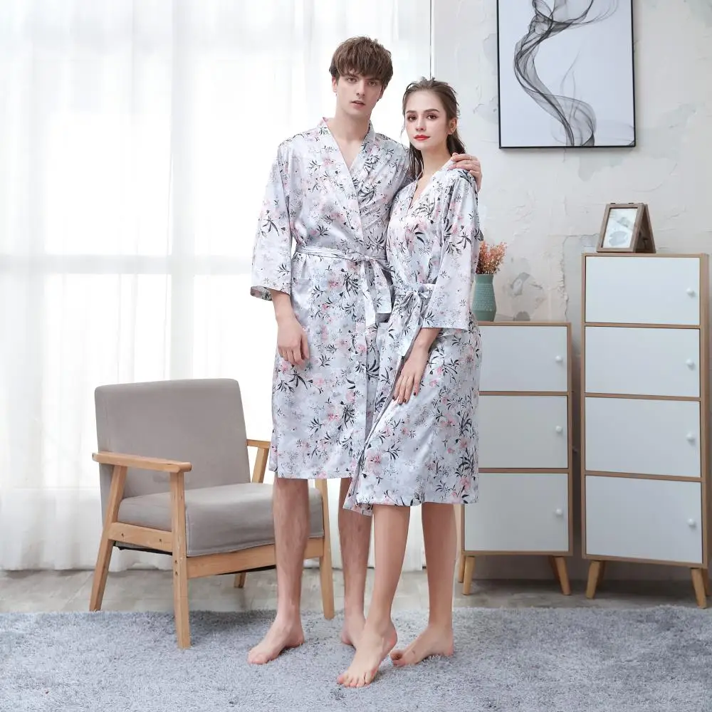 

Kwyaster Robe Men&Women Sleepwear Kimono Bathrobe Gown Soft Nightgown Intimate Lingerie Loose Nightwear Lounge Wear Homewear