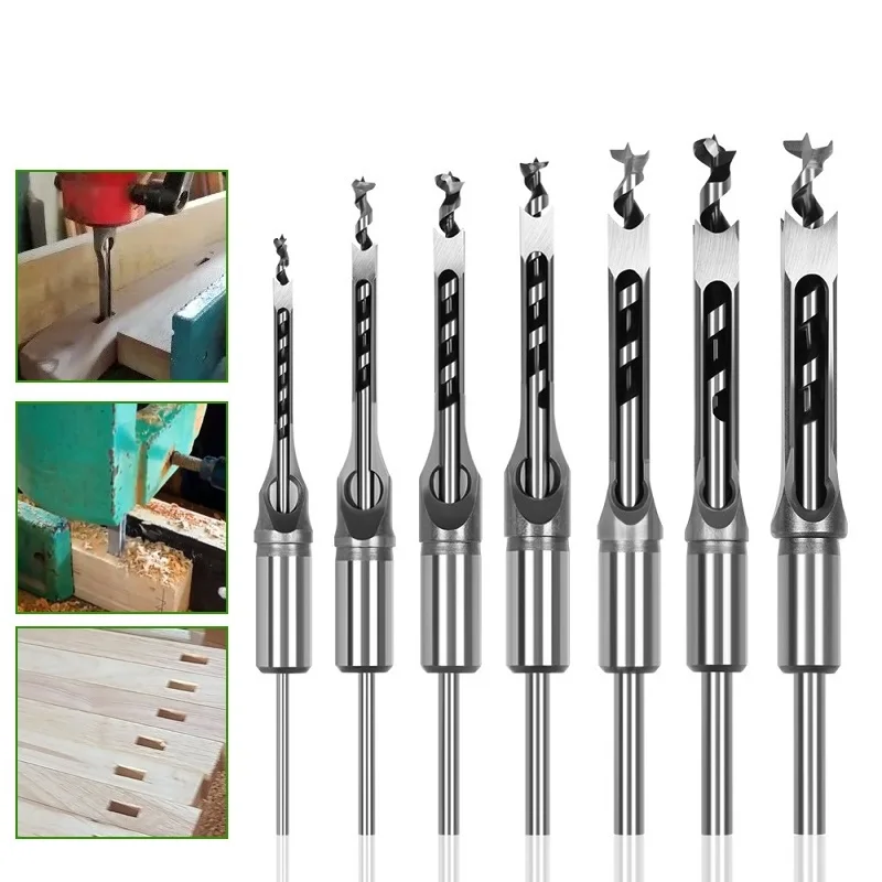 

1Pc 6-30mm HSS Twist Square Hole Drill Bits Auger Mortising Chisel Extended Saw For Wood Carving DIY Furniture Woodworking Tools