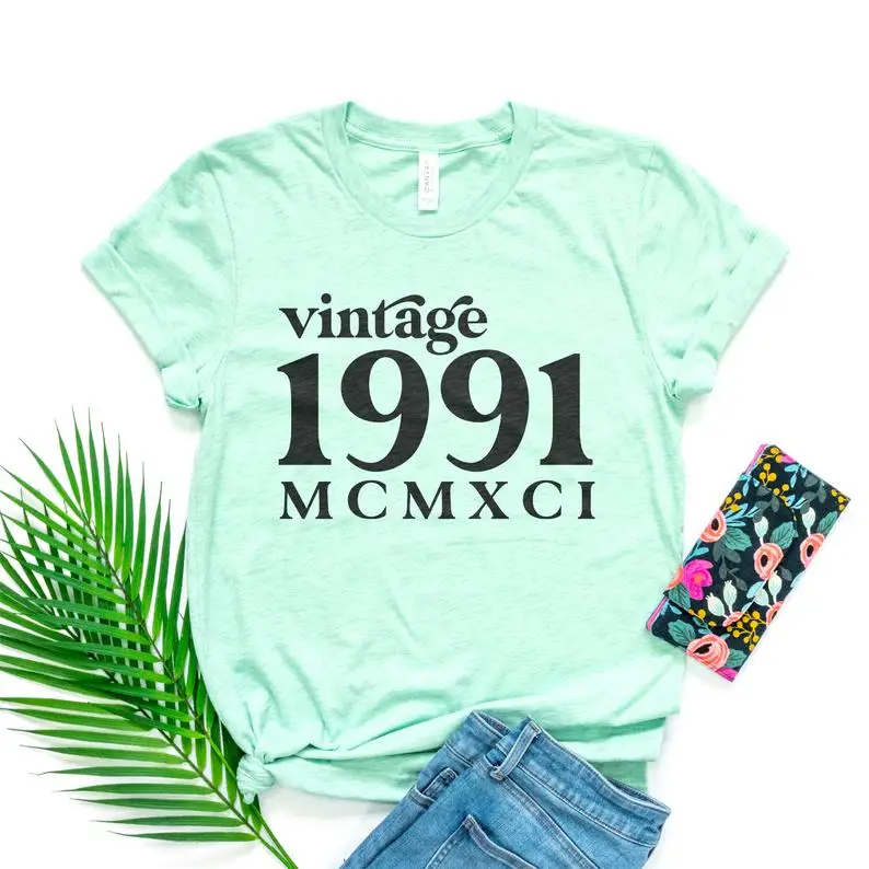 

Vintage 1991 - 30th Birthday Shirt - Dirty Thirty - Retro Design - 90s Party -Birthday Outfit - Unisex Graphic Tee tshirt women