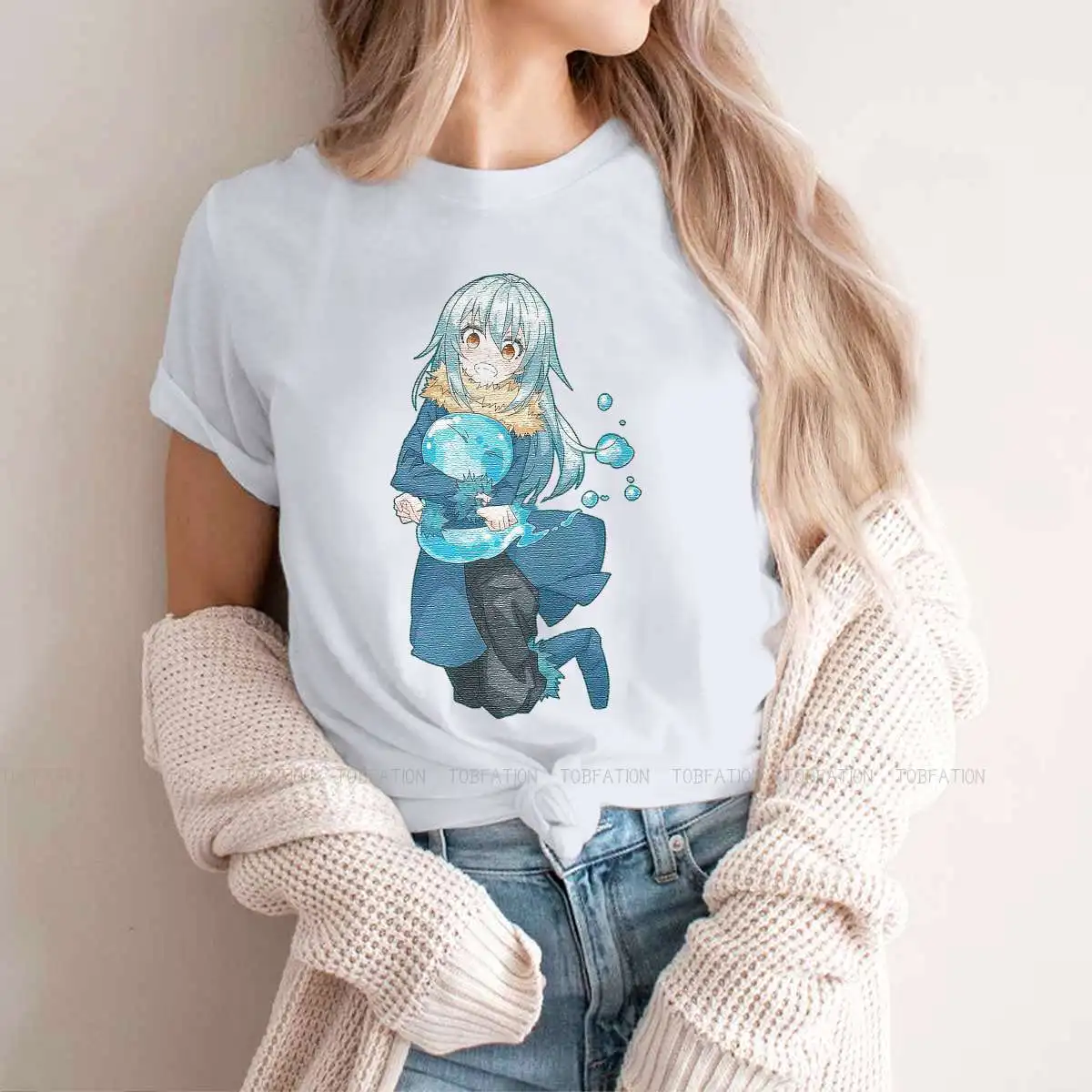 

Rimuru Women's TShirt That Time I Got Reincarnated as a Slime Anime TenSura Girls Basic Tees Female T Shirt 4XL Humor Gift
