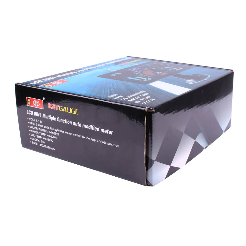 Автомобильный Тахометр ЖК дисплей 5 &quot6 в 1 многофункциональный измеритель