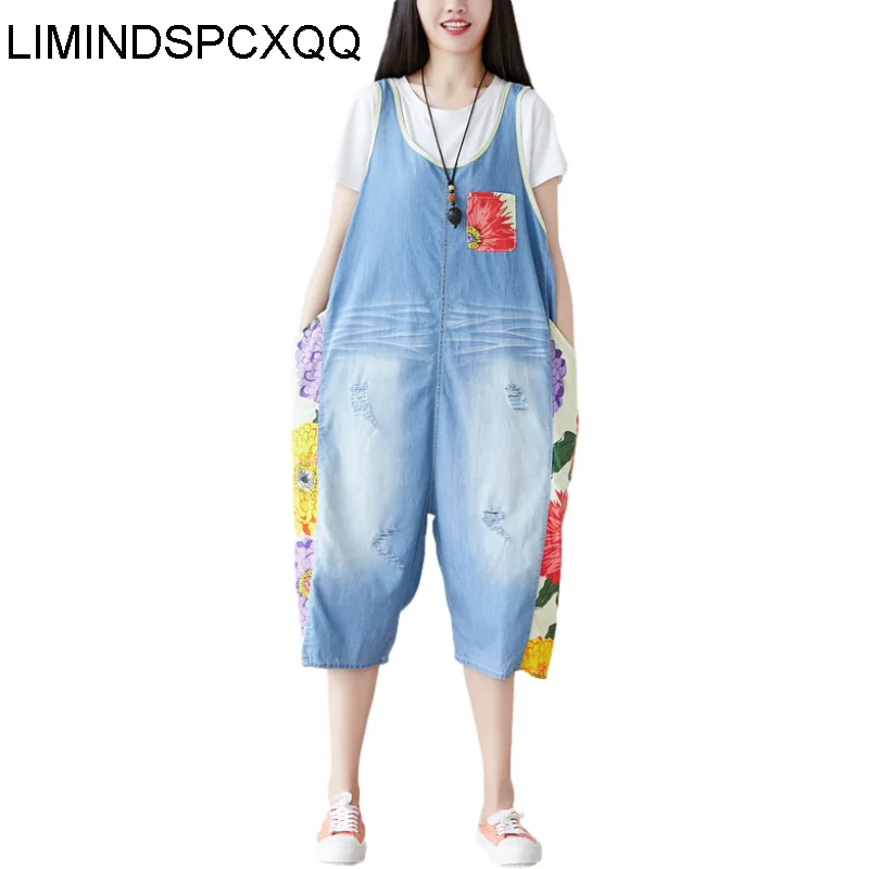 Женский Летний комбинезон из тонкой джинсовой ткани элегантный короткий с