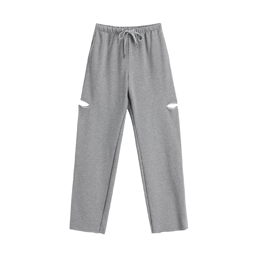 

The drape film hole wide-legged pants since waist summer wear pants mop the floor slacks loose trousers of straight