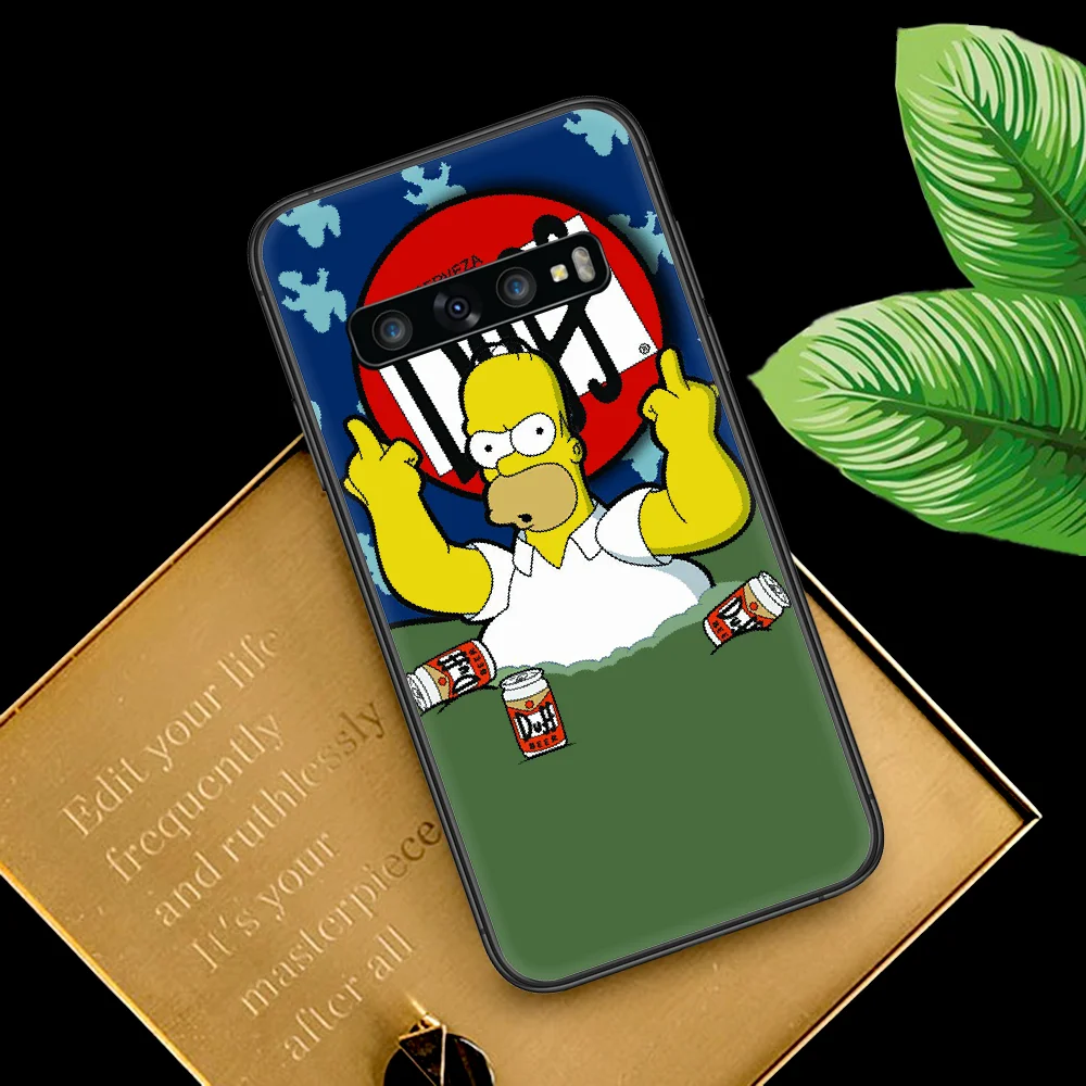 

Cartoon S-Simpsoning Phone Case For Samsung Galaxy Note S 8 9 10 20 Plus E Lite Uitra black Back Painting Shell Pretty Cover