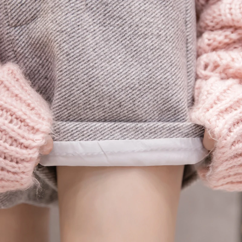 

Woolen Booty Shorts for Women Autumn Winter Causal Short Pants Fashion 2020 Elegant Warm Thick Wide Leg Femme Shorts High Waist