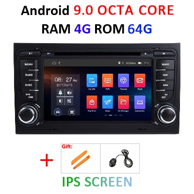Android 9,0 DSP 4G 64G gps радио для Audi A4 B6 B7 S4 B7 B6 RS4 B7 SEAT Exeo 8 CORE/4 CORE 2 DIN DVD плеер ips экран wifi BT - Цвет: 9.0 4G 64G IPS