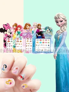 Макияжная игрушка для девочек Холодное сердце 2, Эльза и Анна, наклейки для дизайна ногтей, Дисней, Белоснежка, Принцесса София, пони, Минни, детские наклейки, Декор, подарок для девочек