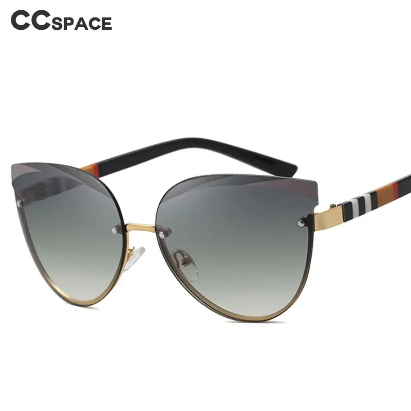49141 кошачий глаз металлические полуоправы в полоску солнцезащитные очки мужские