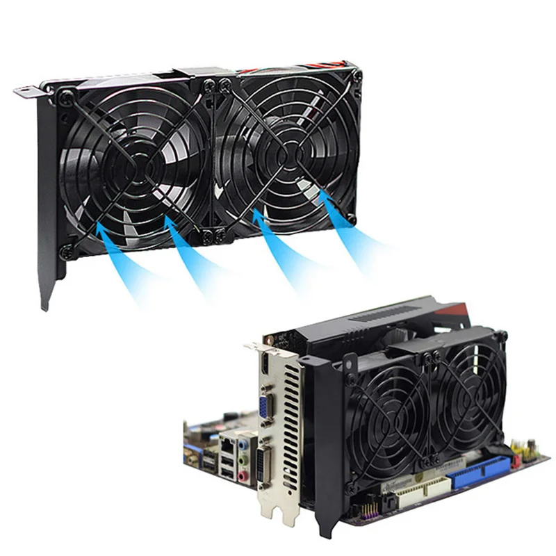 

YOUNUON Universal VGA Cooler Dual 90mm Ultra Quiet Desktop Computer Chassis PCI Graphics Card Double Fan Partner 9CM