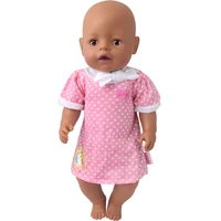 43 cm boy american dolls clothes cute pink dot dress born baby toys accessories fit 18 inch girls doll f959