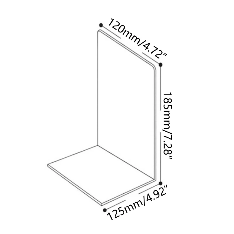 

Anti-skid Desktop Organizer Office Stationery Book End Reading L Shape Transparent Acrylic BookShelf For Home Office School