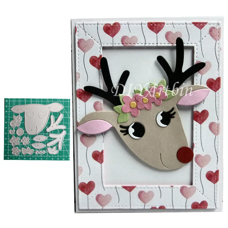 2020 цветочный трафарет с рождественским оленем пресс формы большого размера для