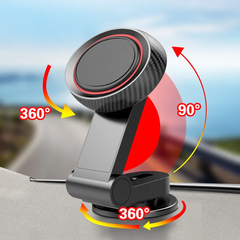 

ANMONE Car Phone Holder Fold Magnetic Holder Instrument Desk Paste Bracket 360 Degree Smartphone Gps Magnet Stands
