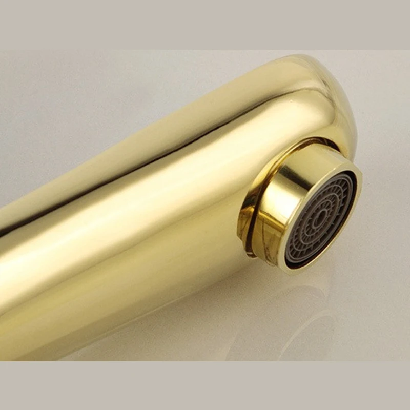 Новинка роскошный золотой смеситель для раковины в ванной комнате латунный