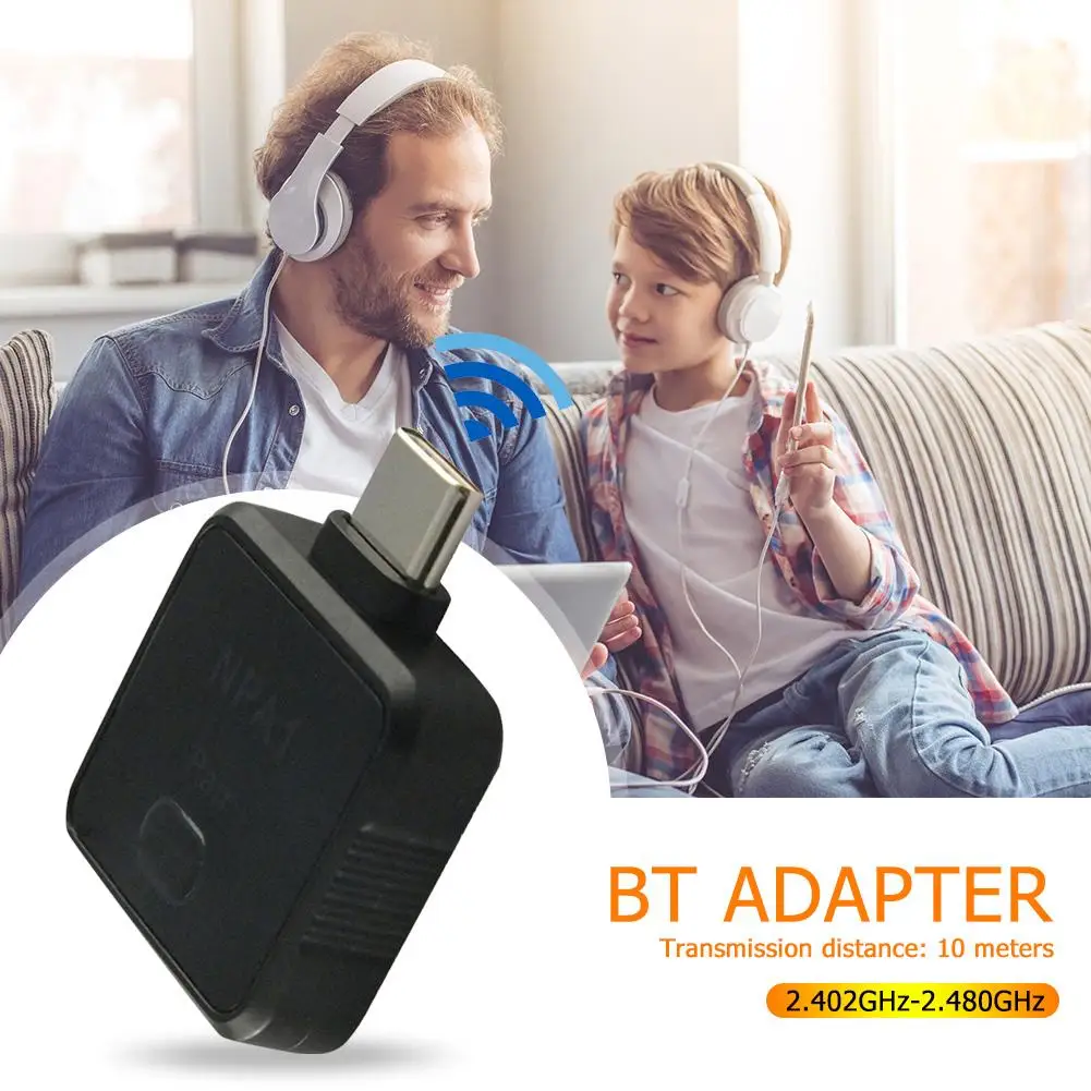 

Type-C Phone Computer Bluetooth Adapter USB A Wireless Music Audio Transmitter Low Delay and Automatic Back Connection