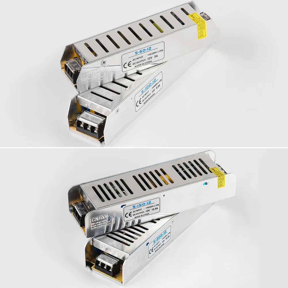 Источник питания DC 12V 5A 16.5A 60W 100W 150W 200W трансформатор освещения для светодиодной