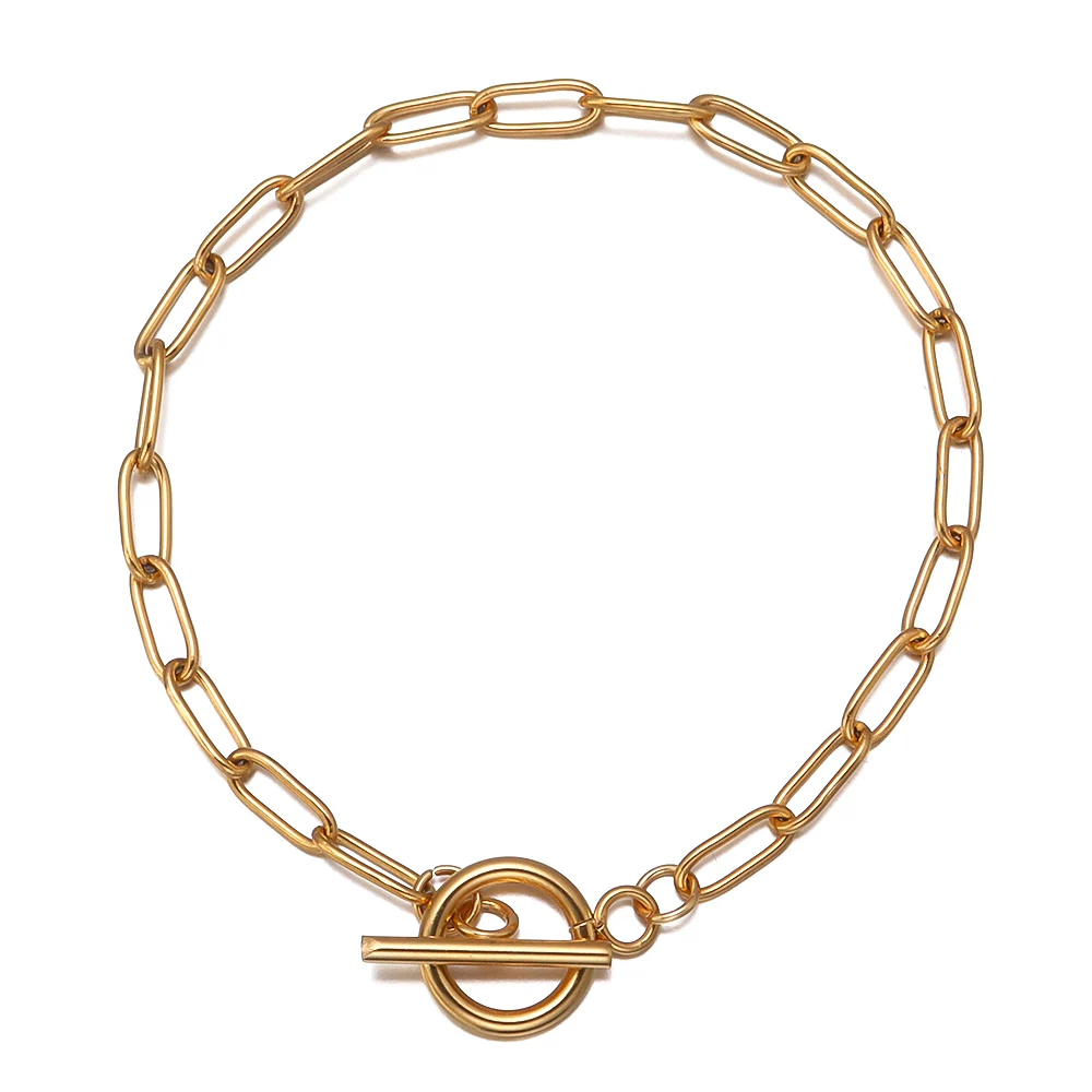 Золотая/Серебряная Пряжка из нержавеющей стали зажим для бумаги цепочка с замком