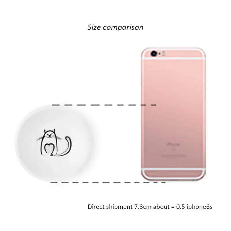 6 шт./компл. маленькая тарелка с принтом милого кота миниатюрное керамическое