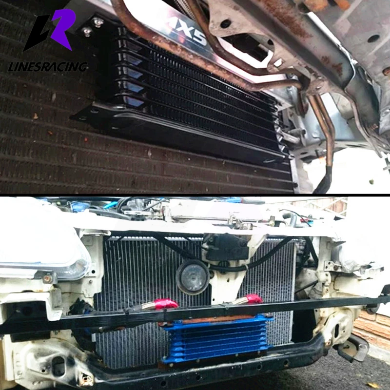 Black/ Blue UNIVERSAL 7 ROW AN10 OIL COOLER 262mm Trust Type | Автомобили и мотоциклы