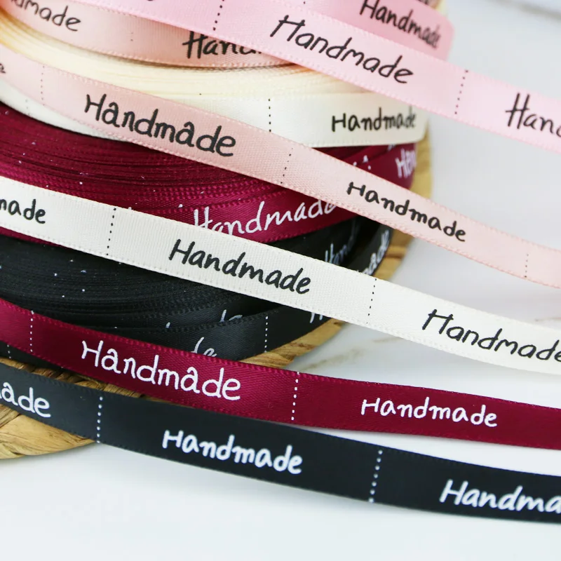 (25 ярдов/партия) 10 мм белая печатная лента ручной работы цветные Романтические