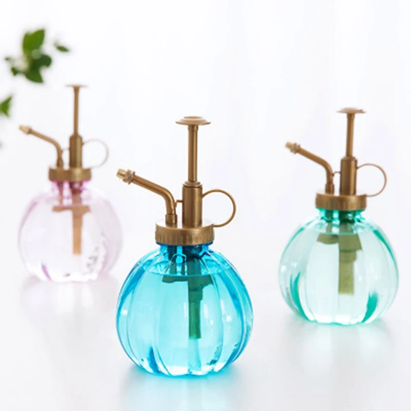 

Watering Pot Retro Plastic Glass Bronze Style Pumpkin Shape Succulents Plants Spray Bottle Watering Cans Wateing Pot Garden Tool