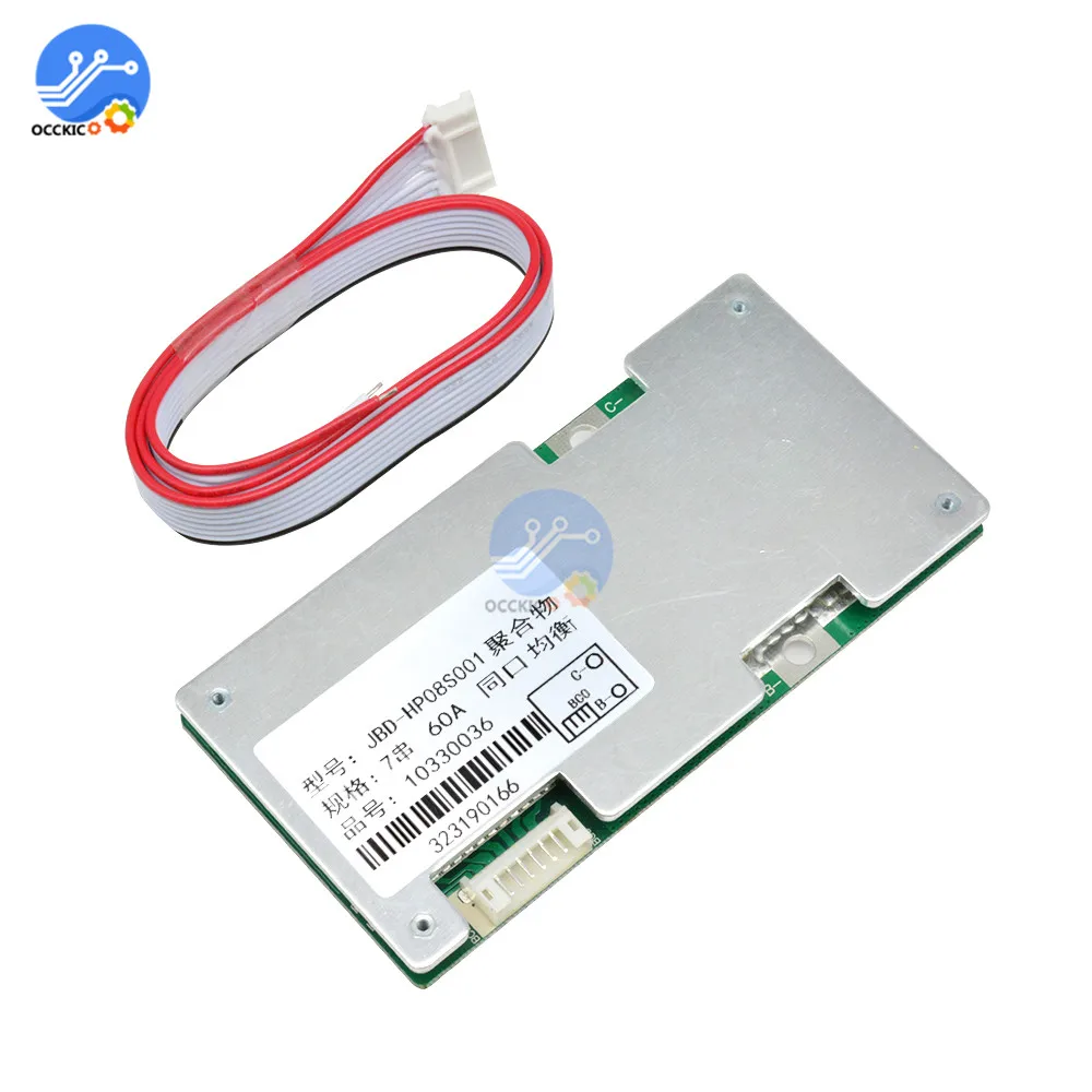 BMS 7S 24V 60A 18650 литиевая батарея Защитная плата активный 18650 балансир Lipo BMS PCB эквалайзер плата аксессуары для зарядки
