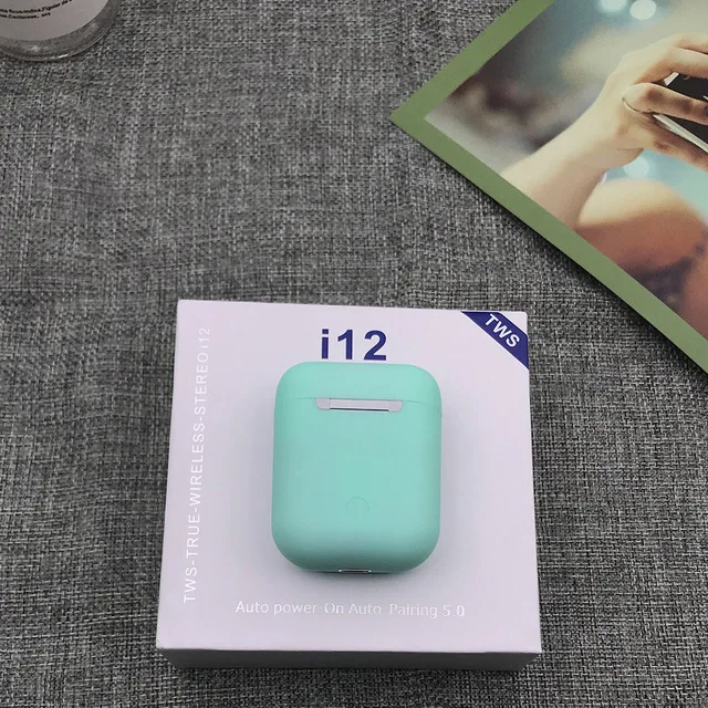 i12 green I12 TWS Bluetooth 5,0 наушники стерео гарнитура двойные звонки умные сенсорные наушники Pk I9S I10 I11 Tws для Android IOS смартфон - Цвет: i12 green