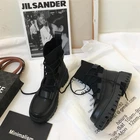 Новинка 2021, женские ботинки Martin в британском стиле, сетчатые красные ботинки средней длины, женские ботинки на толстой подошве и вязаной шнуровке, модные тонкие летние ботинки