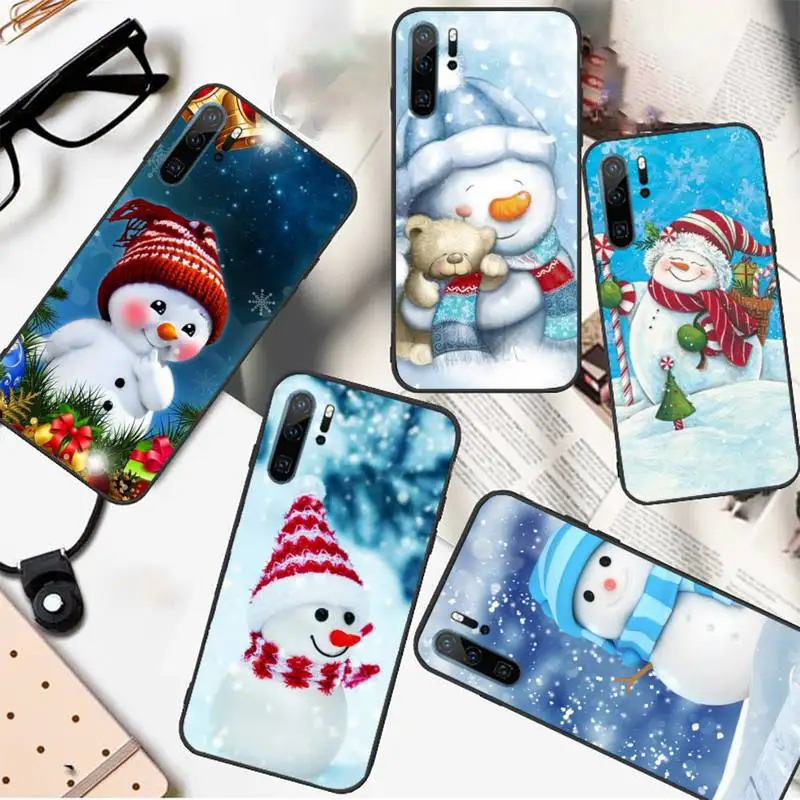 

Marry Christmas cute santa snowman Phone Case For Huawei honor Mate P 10 20 30 40 i 9 8 pro x Lite smart 2019 nova 5t