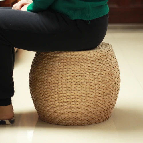 31cmX31cmX32cm Прямые домашние соломенные коврики туфли табурет татами табурет домашняя спальня гостиная балкон чай устойчивый деревянный стул украшения - Цвет: 31cmX31cmX32cm