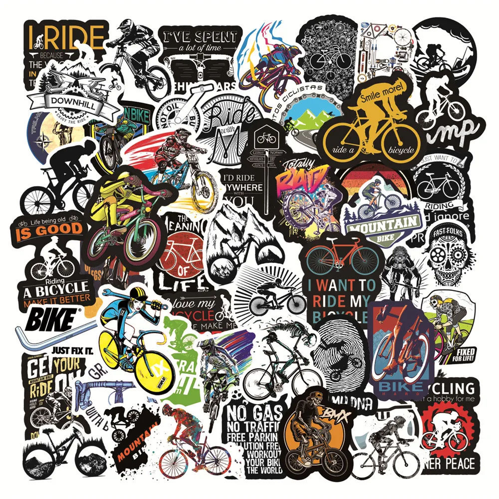 103050pcs mountain biking cyclist stickers laptop guitar luggage skateboard bike car waterproof cool sticker decal kid toys free global shipping
