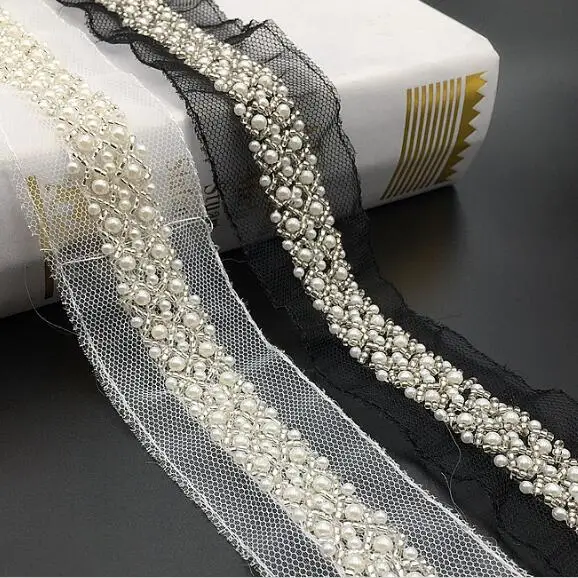 1 ярд кружевное свадебное платье с бисером и жемчужинами | Дом сад