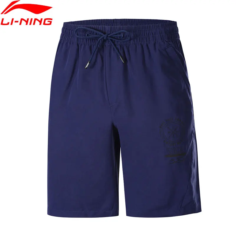 Мужские спортивные шорты для прогулок Li Ning свободные дышащие из 100% вискозы с
